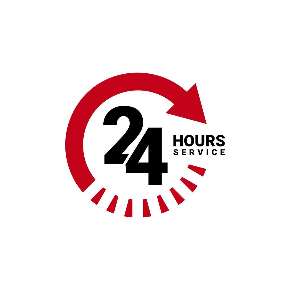 twintig vier uur onderhoud vector icoon voor uw bedrijf. logo element illustratie, embleem, label, insigne, sticker. gemakkelijk 24 uur onderhoud concept. kan worden gebruikt in web en mobiel.