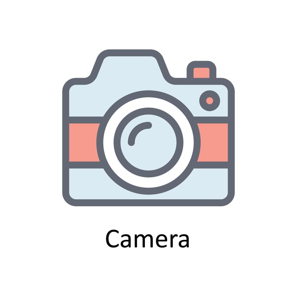 camera vector vullen schets pictogrammen. gemakkelijk voorraad illustratie voorraad