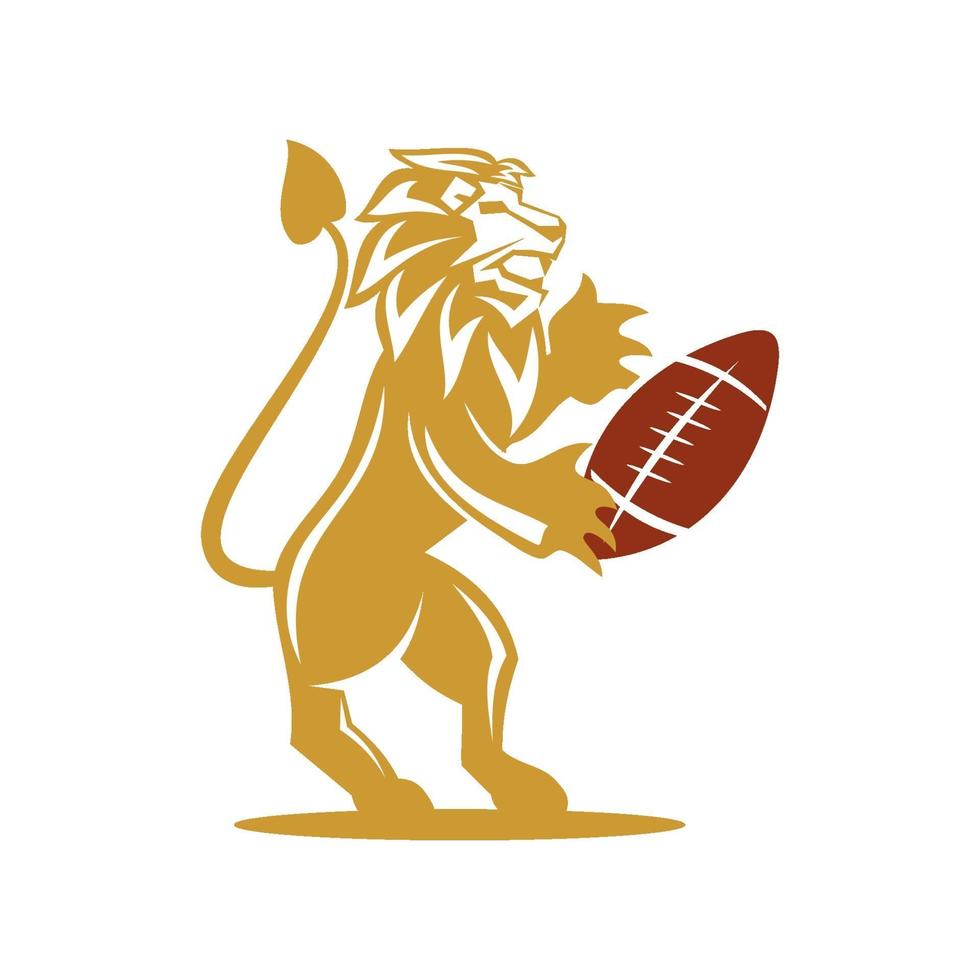 leeuw rugby sport ontwerp symbool illustratie geïsoleerd vector