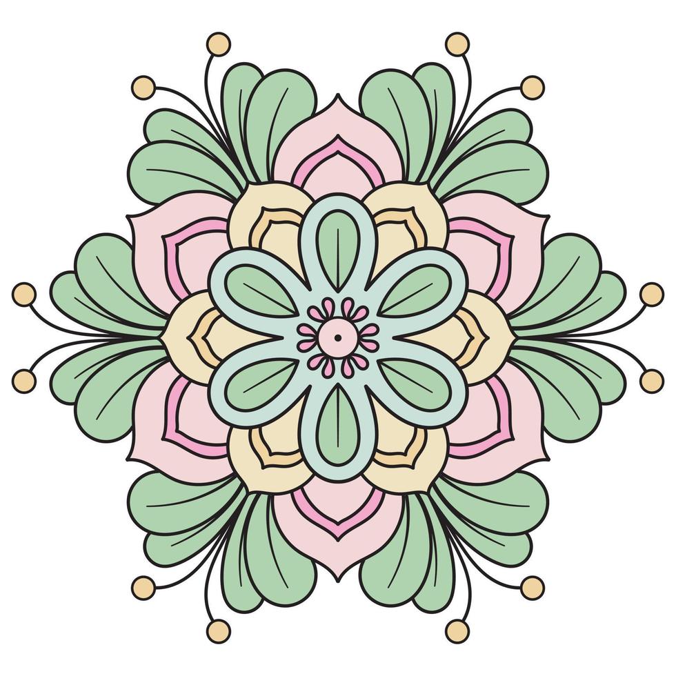 vector hand- getrokken tekening mandala. kleur mandala. wit schets bloemen mandala voor henna, mehndi, tatoeëren, en decoratie. vector illustratie.