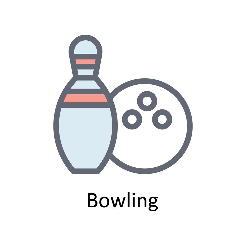 bowling vector vullen schets pictogrammen. gemakkelijk voorraad illustratie voorraad