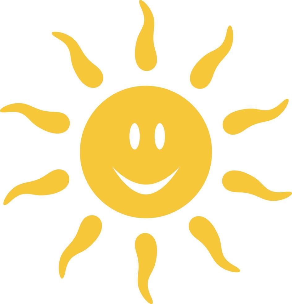 zon, emoji icoon - vector. gemakkelijk element illustratie zomer concept. zon, emoji icoon - vector. zomer concept vector illustratie. Aan wit achtergrond