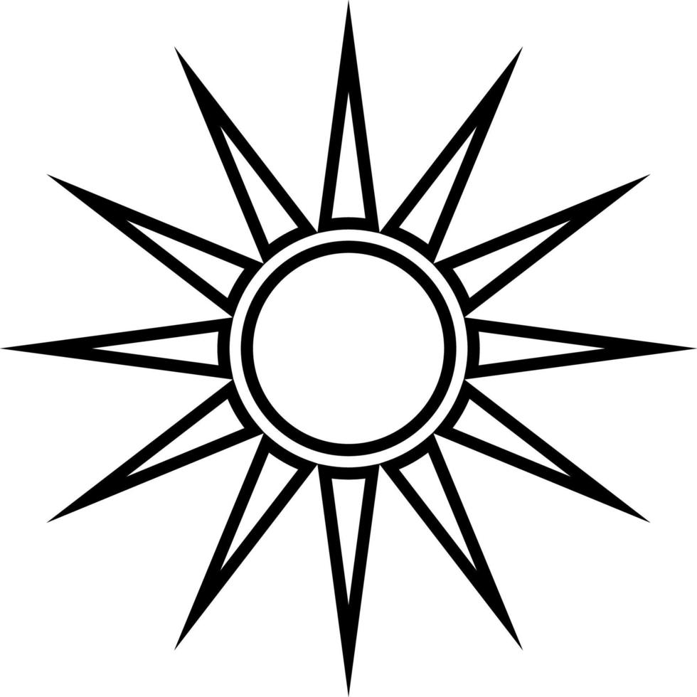 zon, zomer schets vector icoon. lijn zomer en zon vector icoon