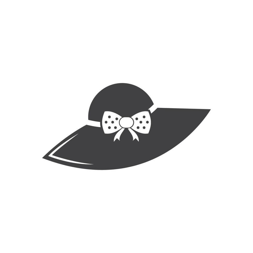 vrouw hoed icoon logo vector illustratie ontwerp