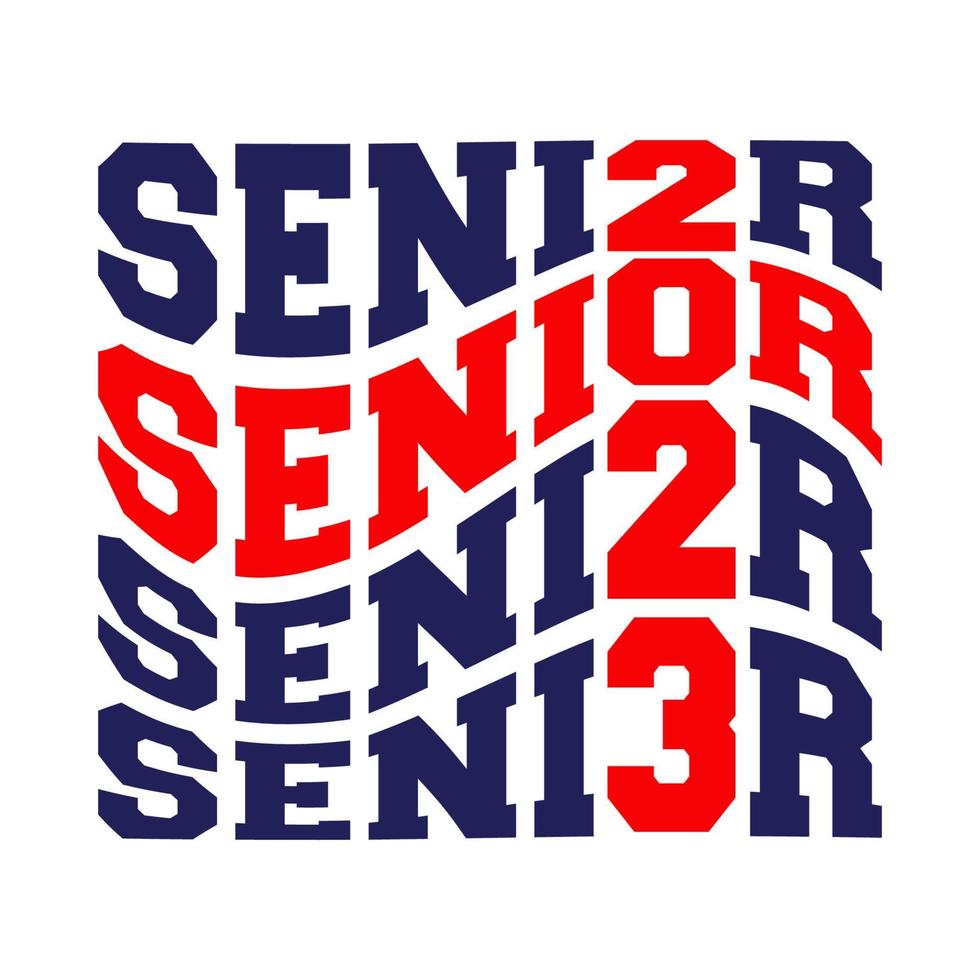 senior 2023 t-shirt ontwerp. geïsoleerd vector illustratie voor diploma uitreiking.