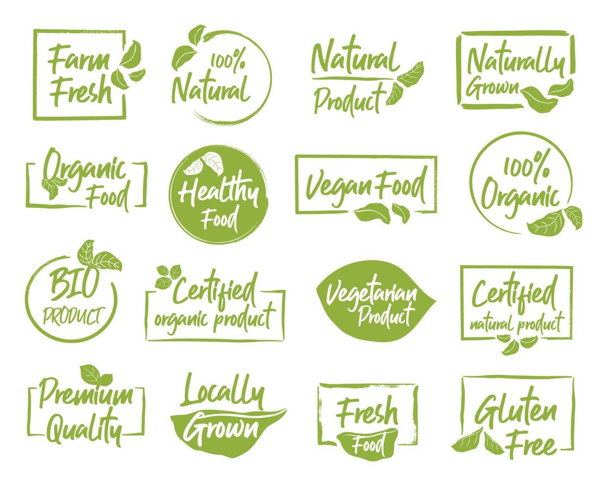 biologisch voedsel, natuurlijk, boerderij vers en gezond Product voor voedsel markt. vector