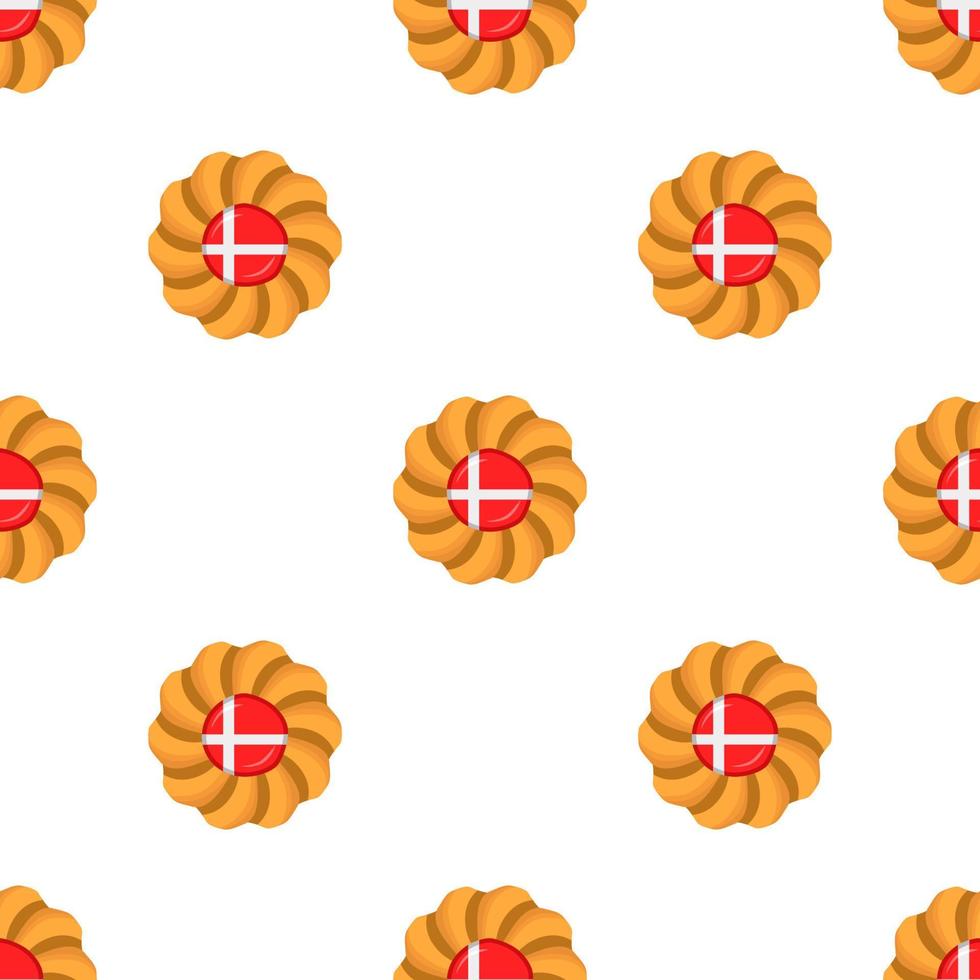 patroon koekje met vlag land Denemarken in smakelijk biscuit vector