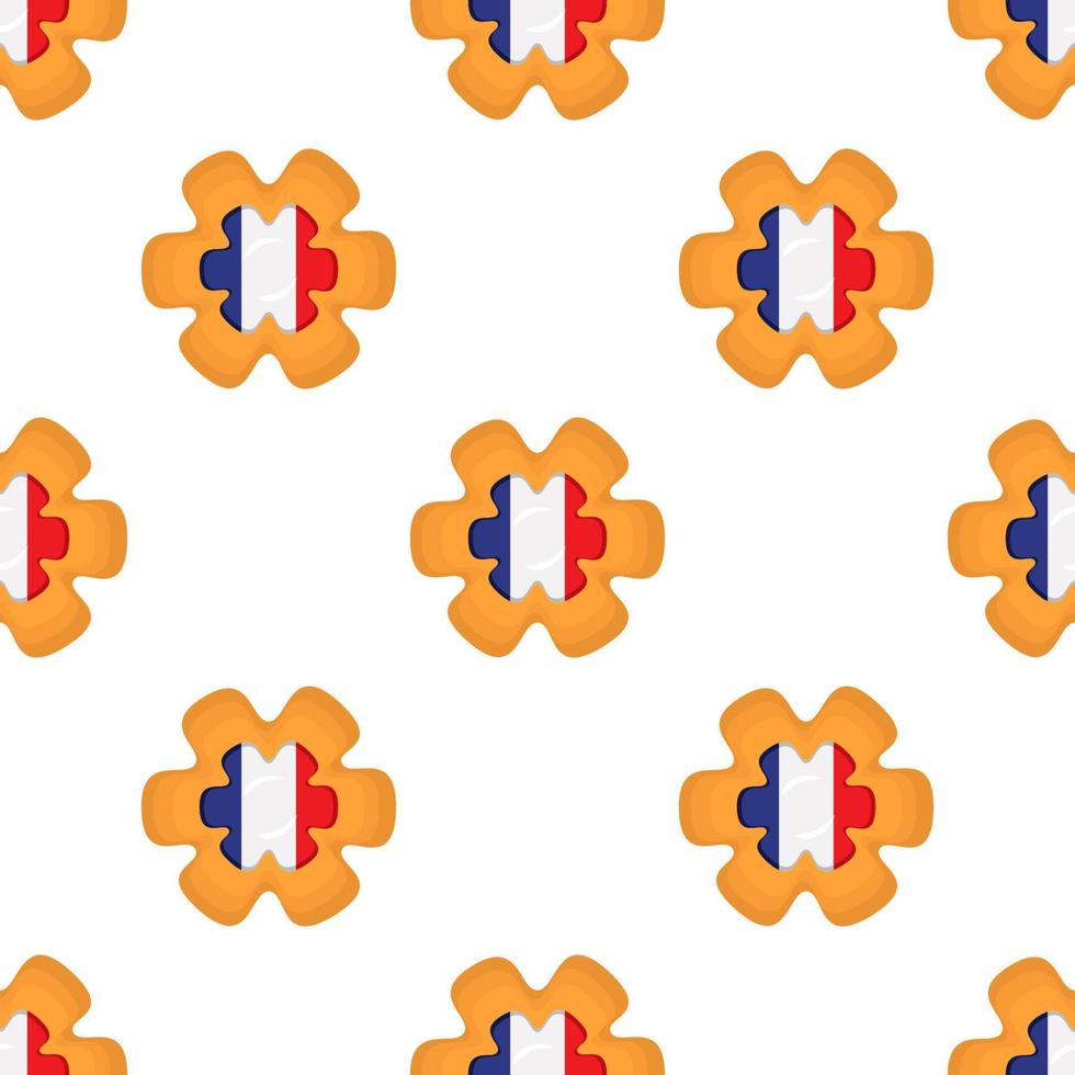 patroon koekje met vlag land Frankrijk in smakelijk biscuit vector