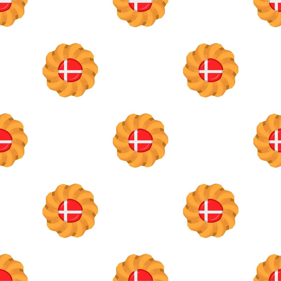 patroon koekje met vlag land Denemarken in smakelijk biscuit vector