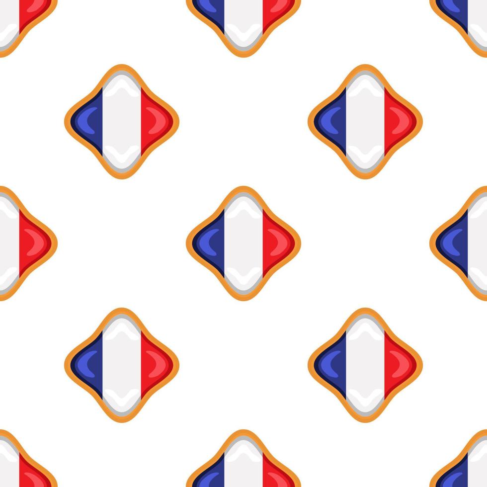 patroon koekje met vlag land Frankrijk in smakelijk biscuit vector