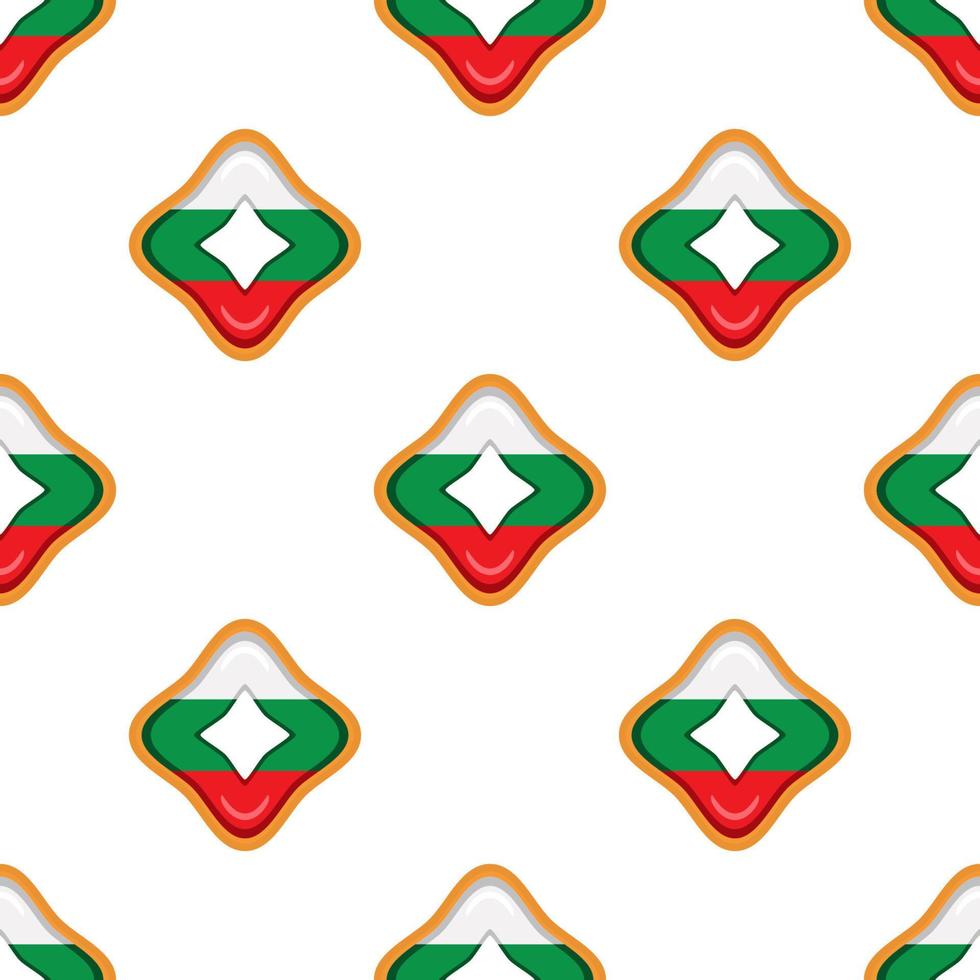 patroon koekje met vlag land bulgarije in smakelijk biscuit vector