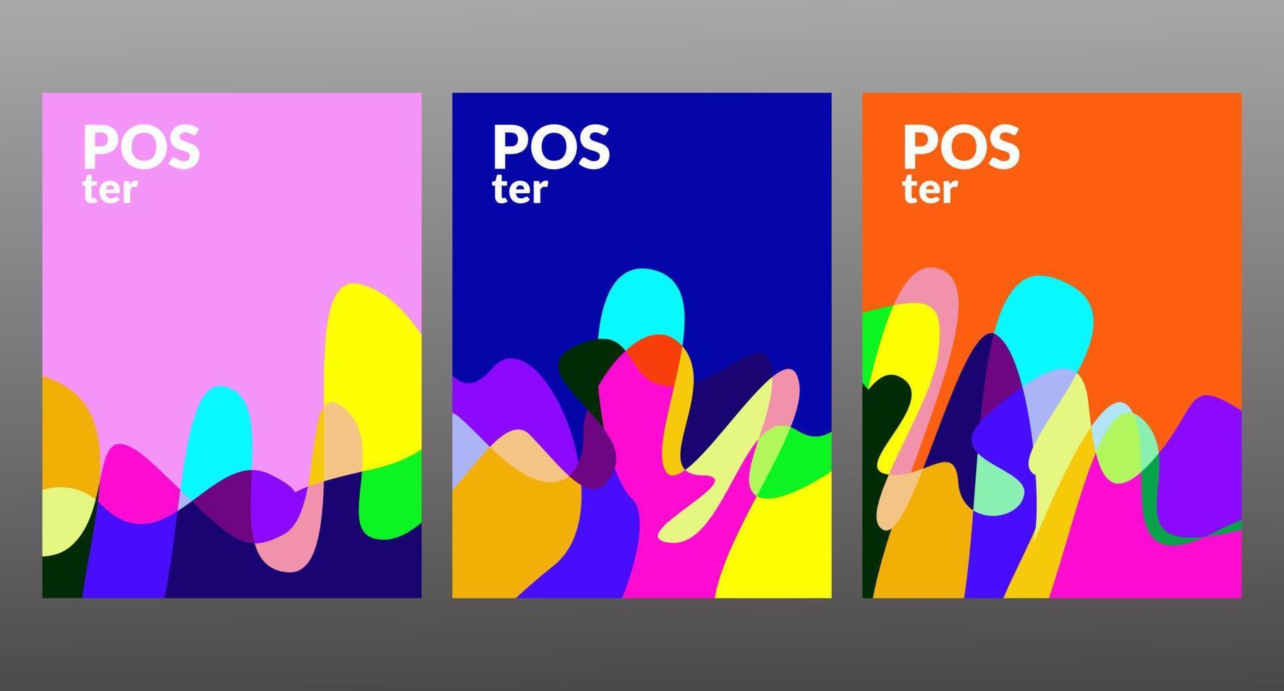 vector kleurrijk abstract vloeistof poster en banier sjabloon vrij