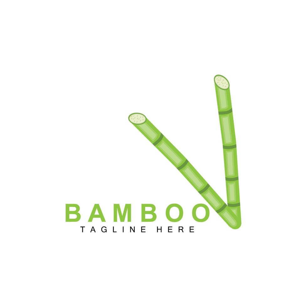 bamboe logo, groen fabriek ontwerp, natuur boom vector, illustratie icoon vector