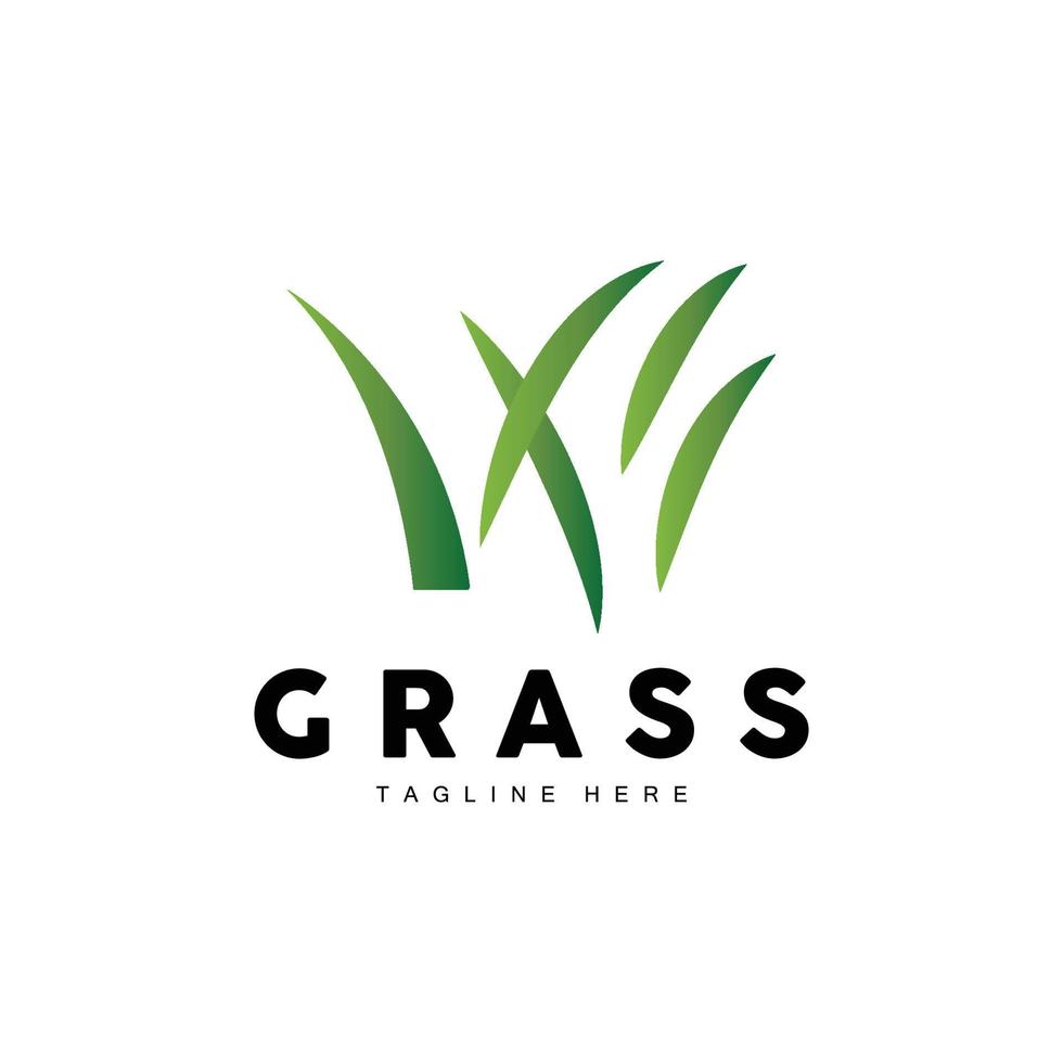 groen gras logo ontwerp, boerderij landschap illustratie, natuurlijk landschap vector