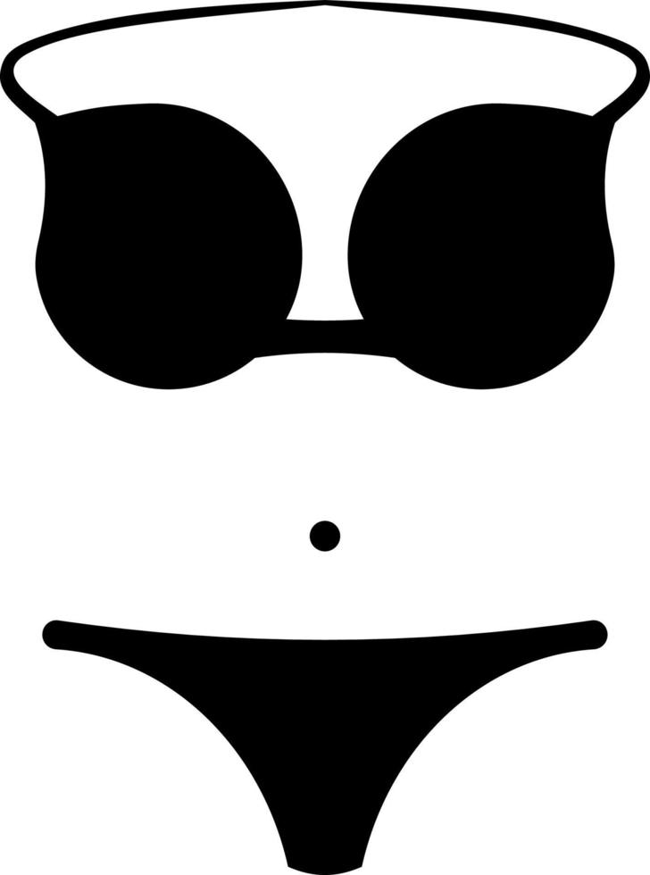 bikini, strand, icoon. zomer vector icoon zwart dun vlak symbool van toerisme voor web en app ontwikkeling geïsoleerd Aan wit achtergrond. vector Aan wit achtergrond