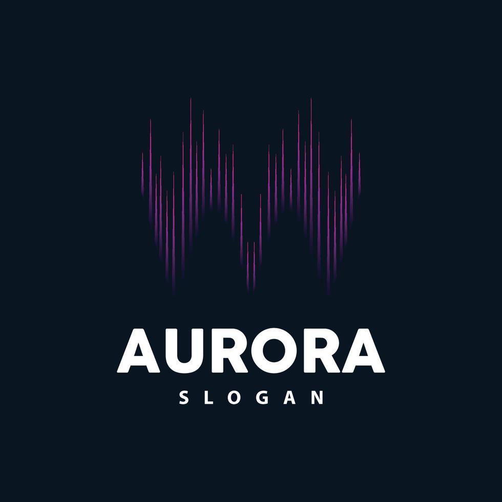 Aurora logo, licht Golf vector, natuur landschap ontwerp, Product merk sjabloon illustratie icoon vector