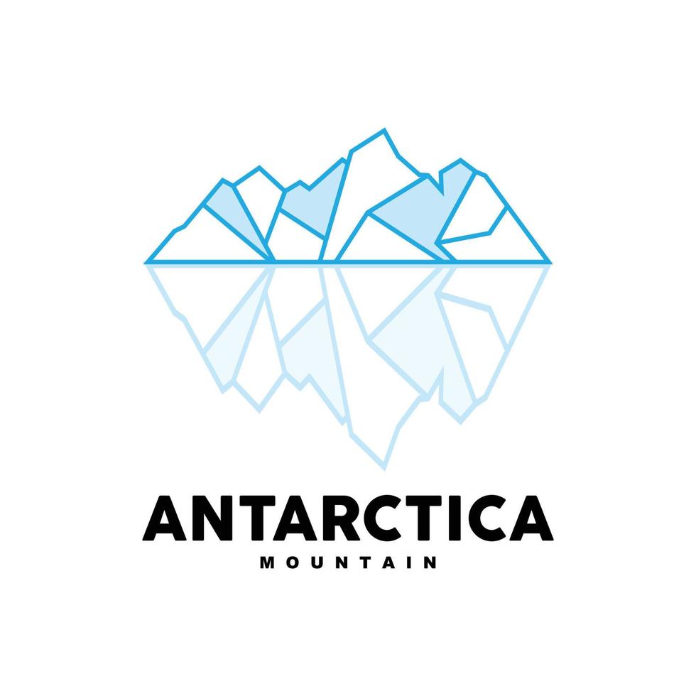 ijsberg logo, antarctisch bergen vector in ijs blauw kleur, natuur ontwerp, Product merk illustratie sjabloon icoon