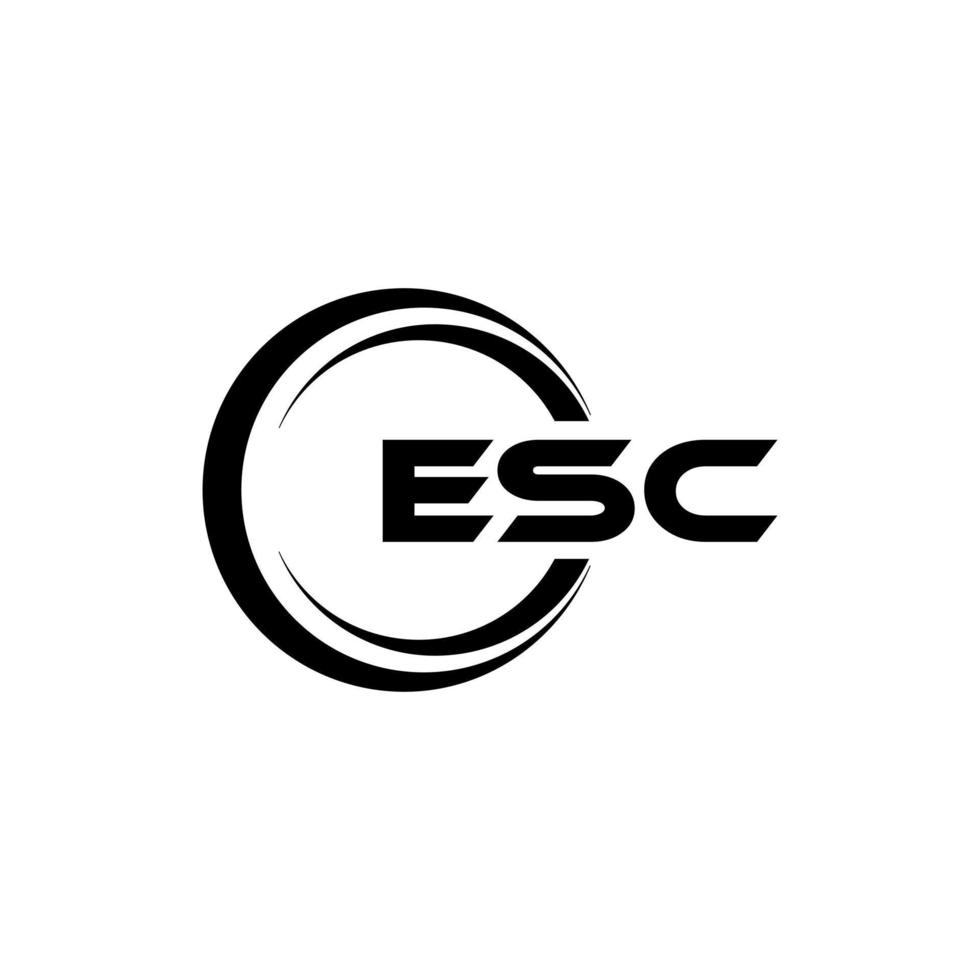 Esc brief logo ontwerp in illustratie. vector logo, schoonschrift ontwerpen voor logo, poster, uitnodiging, enz.