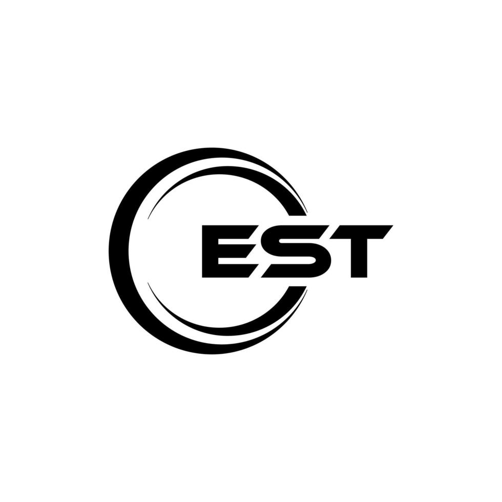 Est brief logo ontwerp in illustratie. vector logo, schoonschrift ontwerpen voor logo, poster, uitnodiging, enz.