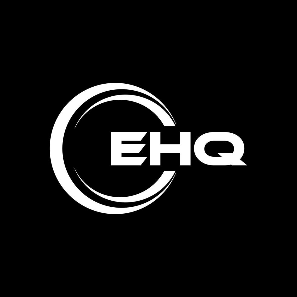 ehq brief logo ontwerp in illustratie. vector logo, schoonschrift ontwerpen voor logo, poster, uitnodiging, enz.
