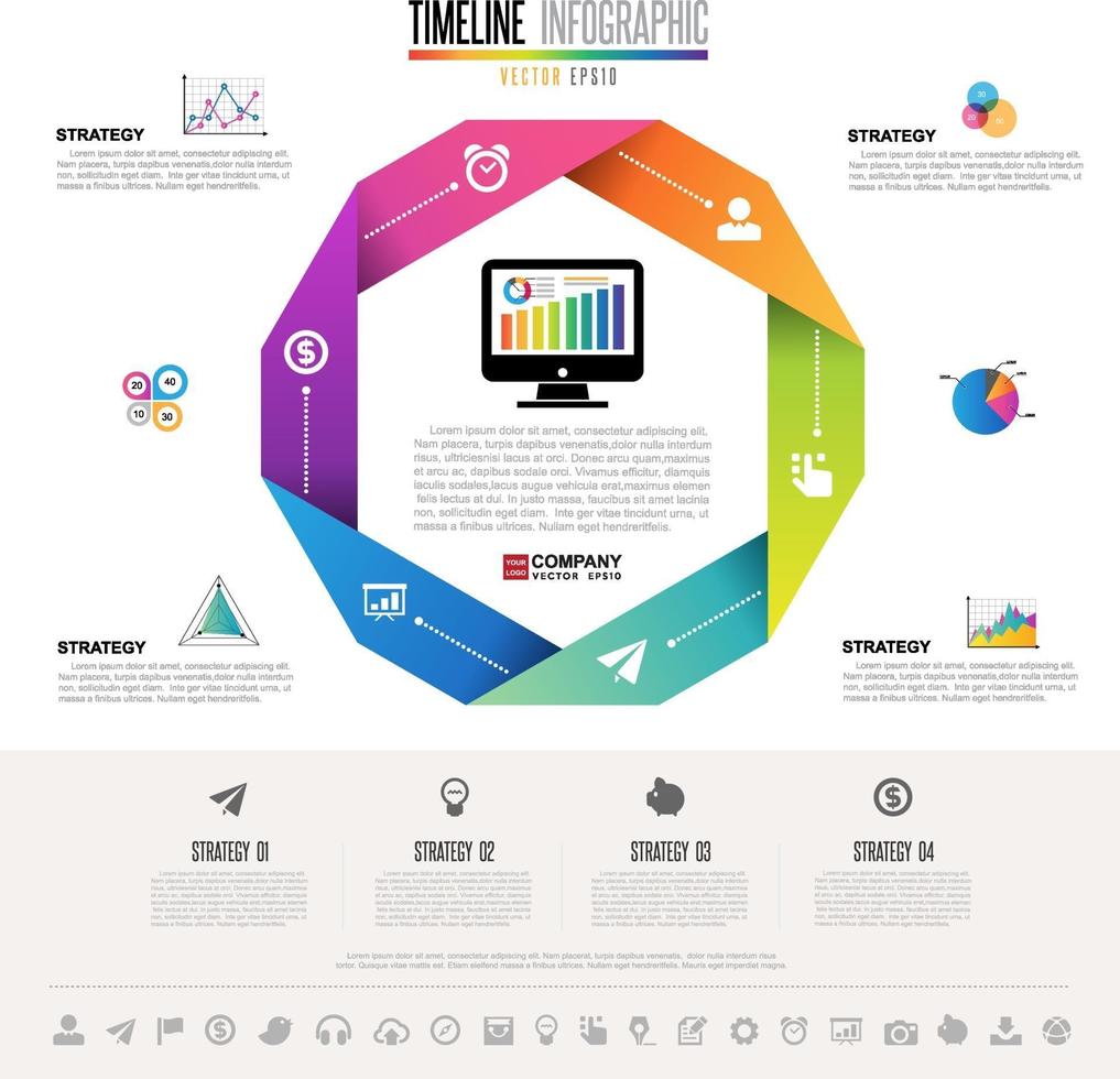 infographics ontwerpsjabloon met pictogrammen instellen vector