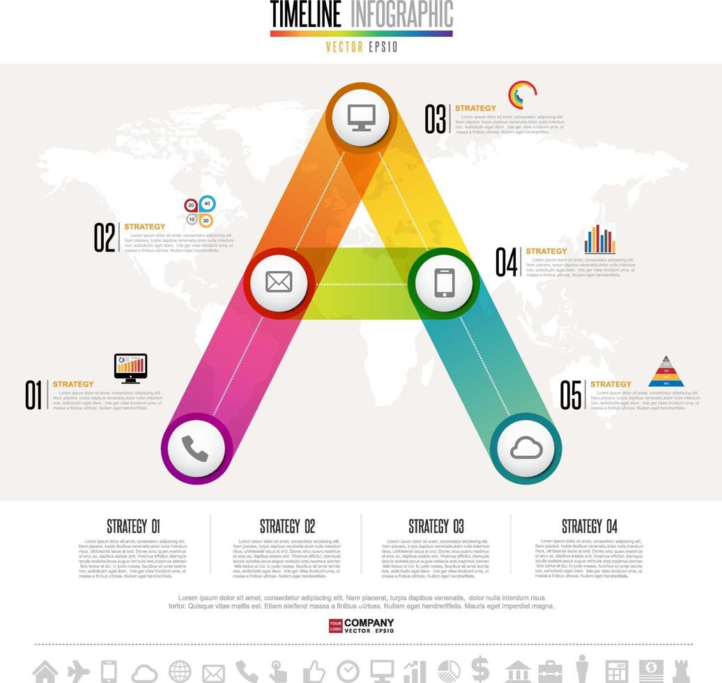 tijdlijn infographics ontwerpsjabloon vector