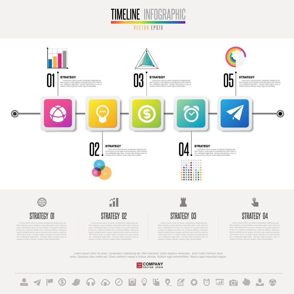 tijdlijn infographics ontwerpsjabloon vector