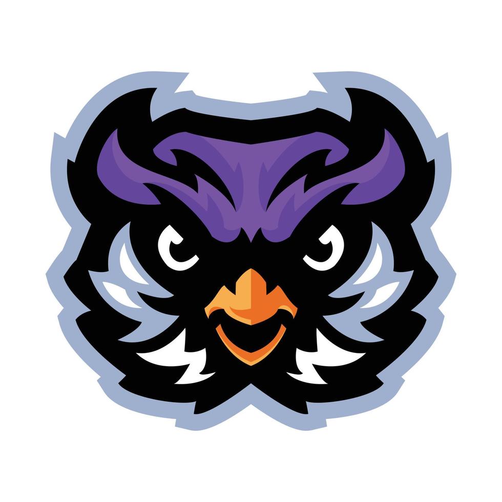 sportief uil mascotte logo voor sport- teams en merken vector