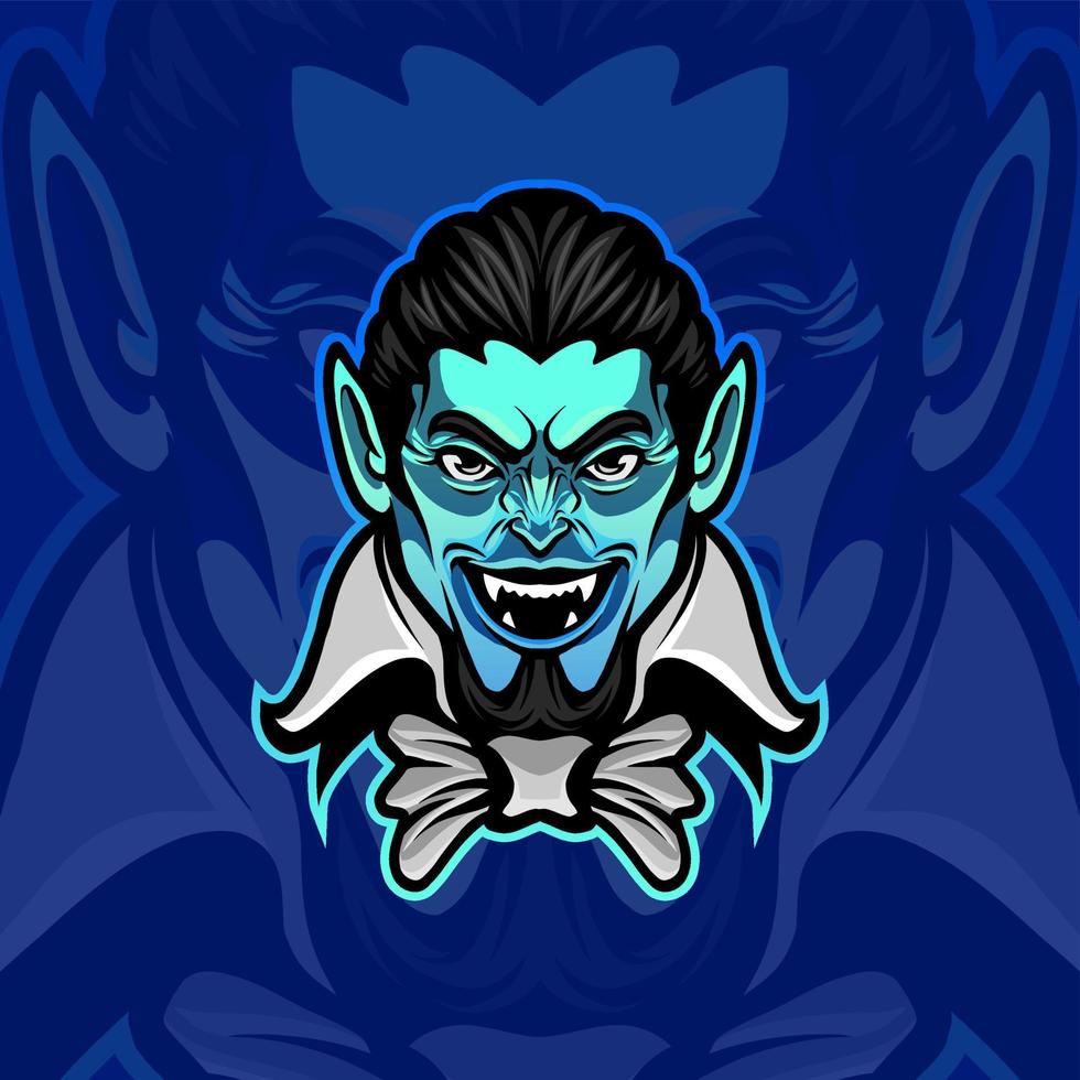 dracula mascotte grafisch logo ontwerp vector