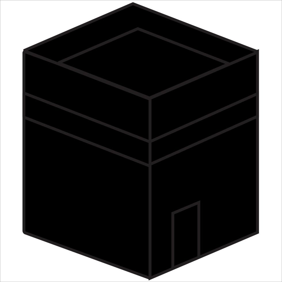 vector, beeld van kaaba shilluoette icoon, zwart en wit kleur, Aan transparant achtergrond vector