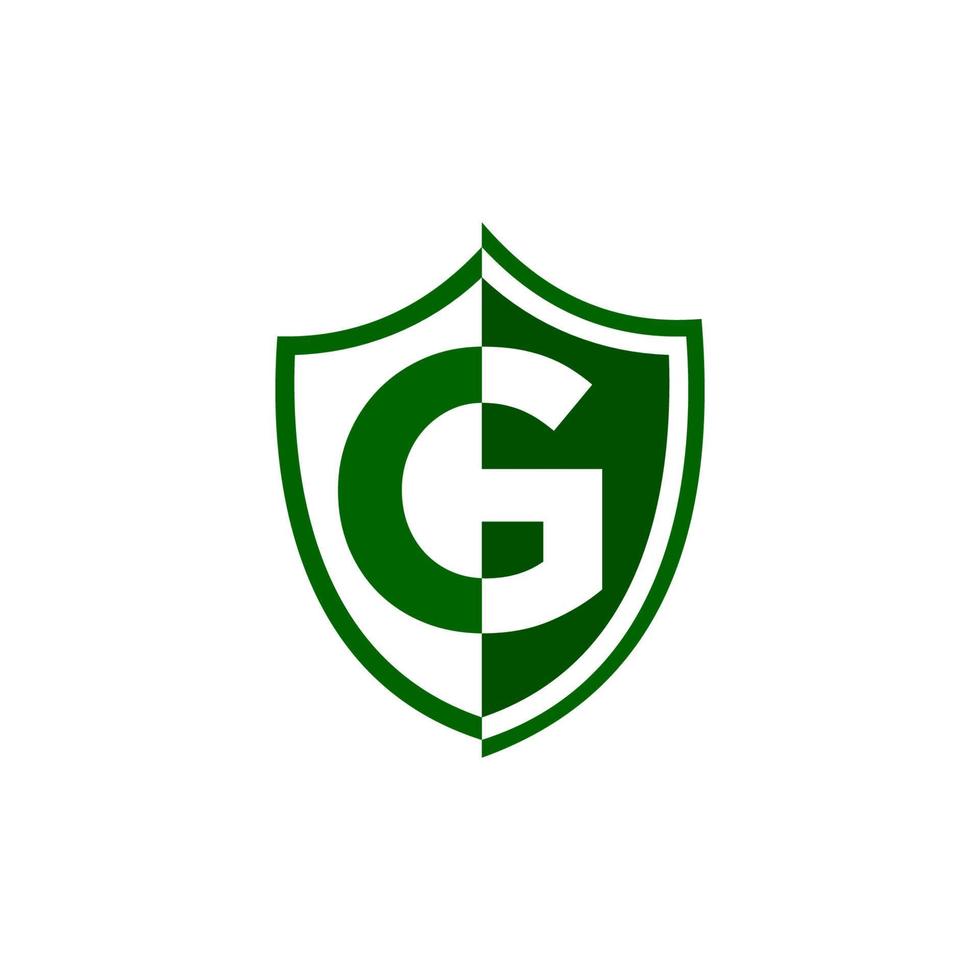 eerste g groen schild natuur logo ontwerp voorraad vector