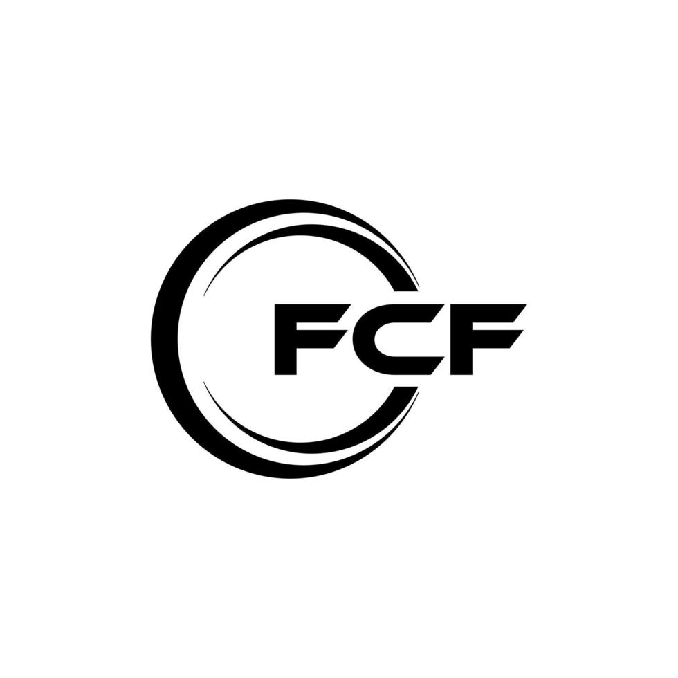 fcf brief logo ontwerp in illustratie. vector logo, schoonschrift ontwerpen voor logo, poster, uitnodiging, enz.