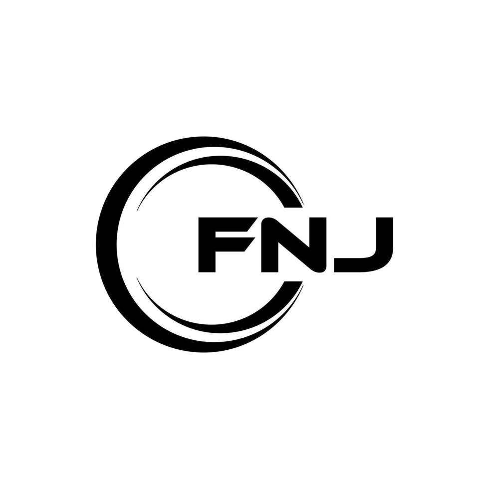 fnj brief logo ontwerp in illustratie. vector logo, schoonschrift ontwerpen voor logo, poster, uitnodiging, enz.