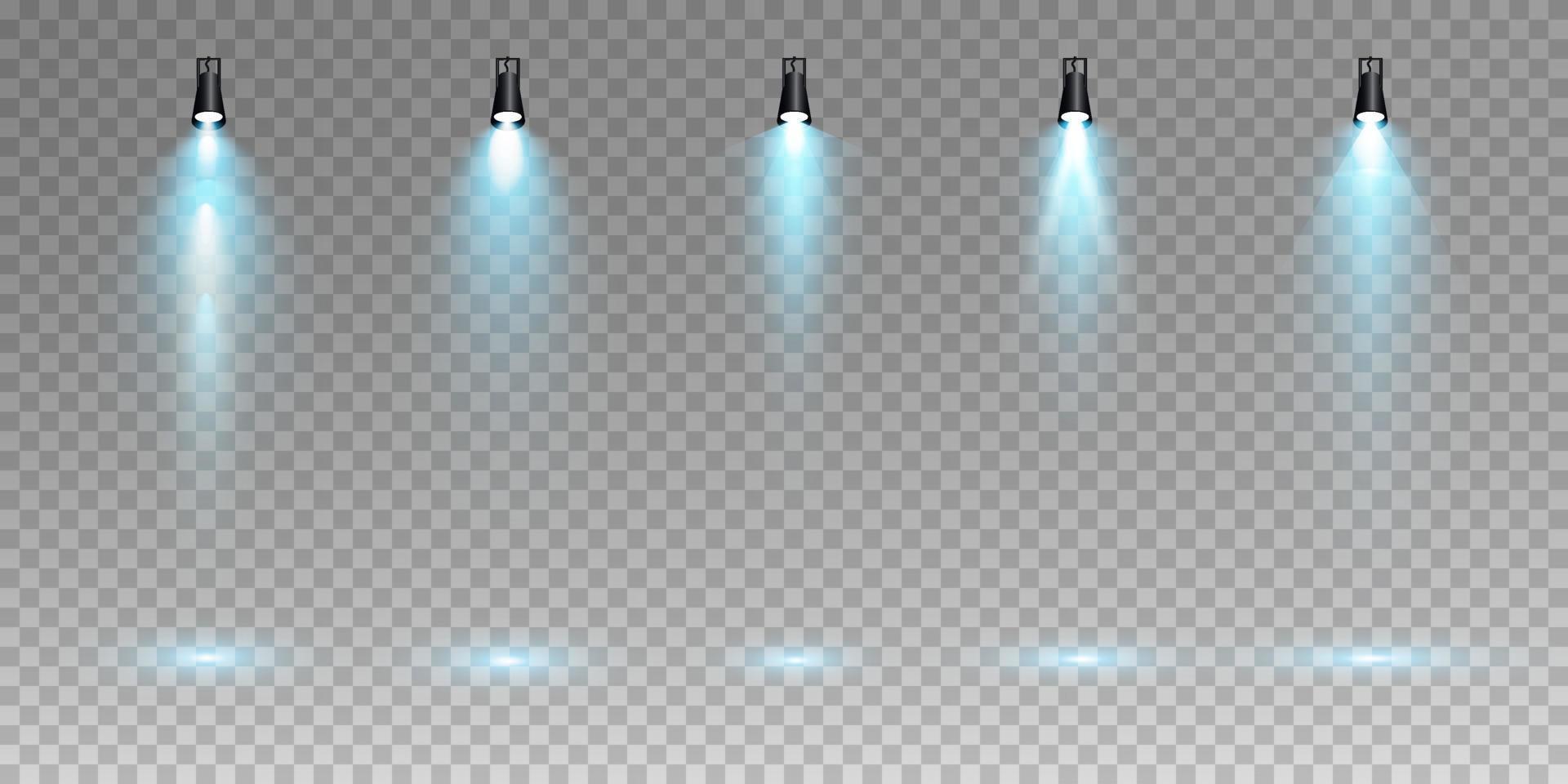 blauw schijnwerpers. tafereel. licht Effecten. gloed licht effect. vector