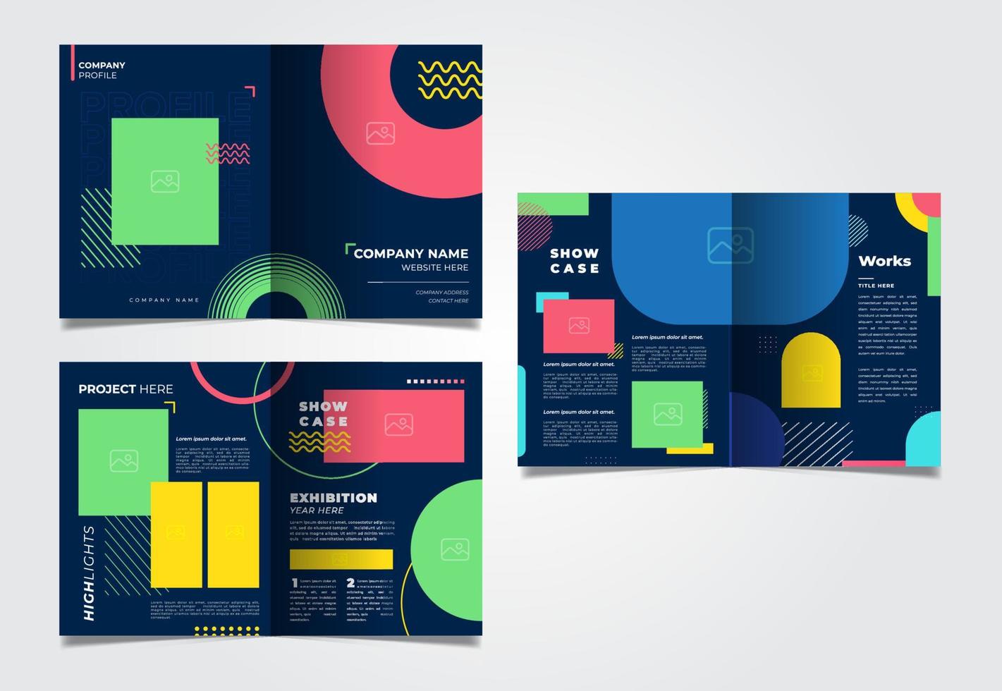 kleurrijk creatief a4 afdrukken grootte tweevoudig brochure zakelijke bedrijf vector