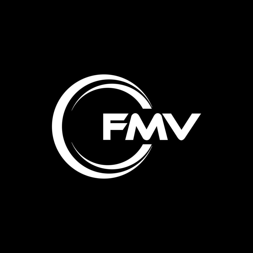 fmv brief logo ontwerp in illustratie. vector logo, schoonschrift ontwerpen voor logo, poster, uitnodiging, enz.