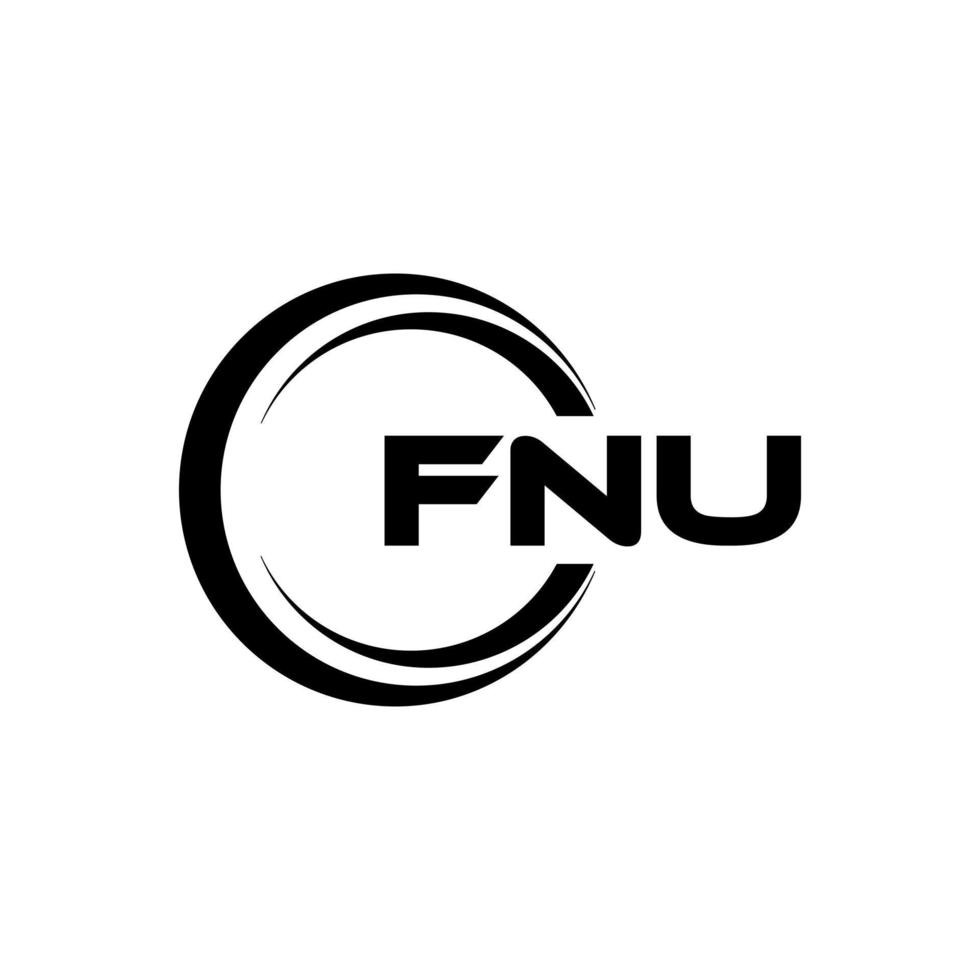 fnu brief logo ontwerp in illustratie. vector logo, schoonschrift ontwerpen voor logo, poster, uitnodiging, enz.