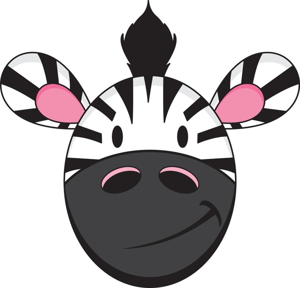 schattig tekenfilm aanbiddelijk zebra hoofd vector