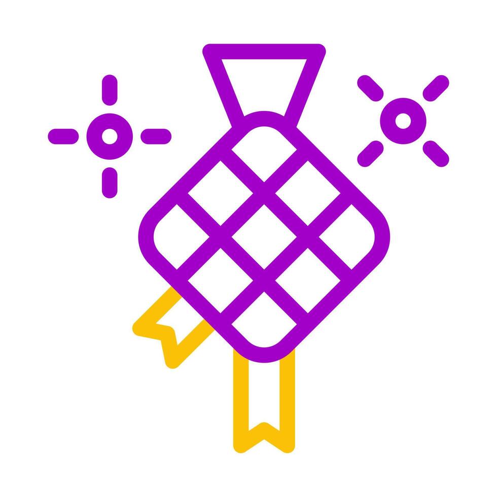 ketupat icoon duokleur Purper geel stijl Ramadan illustratie vector element en symbool perfect.