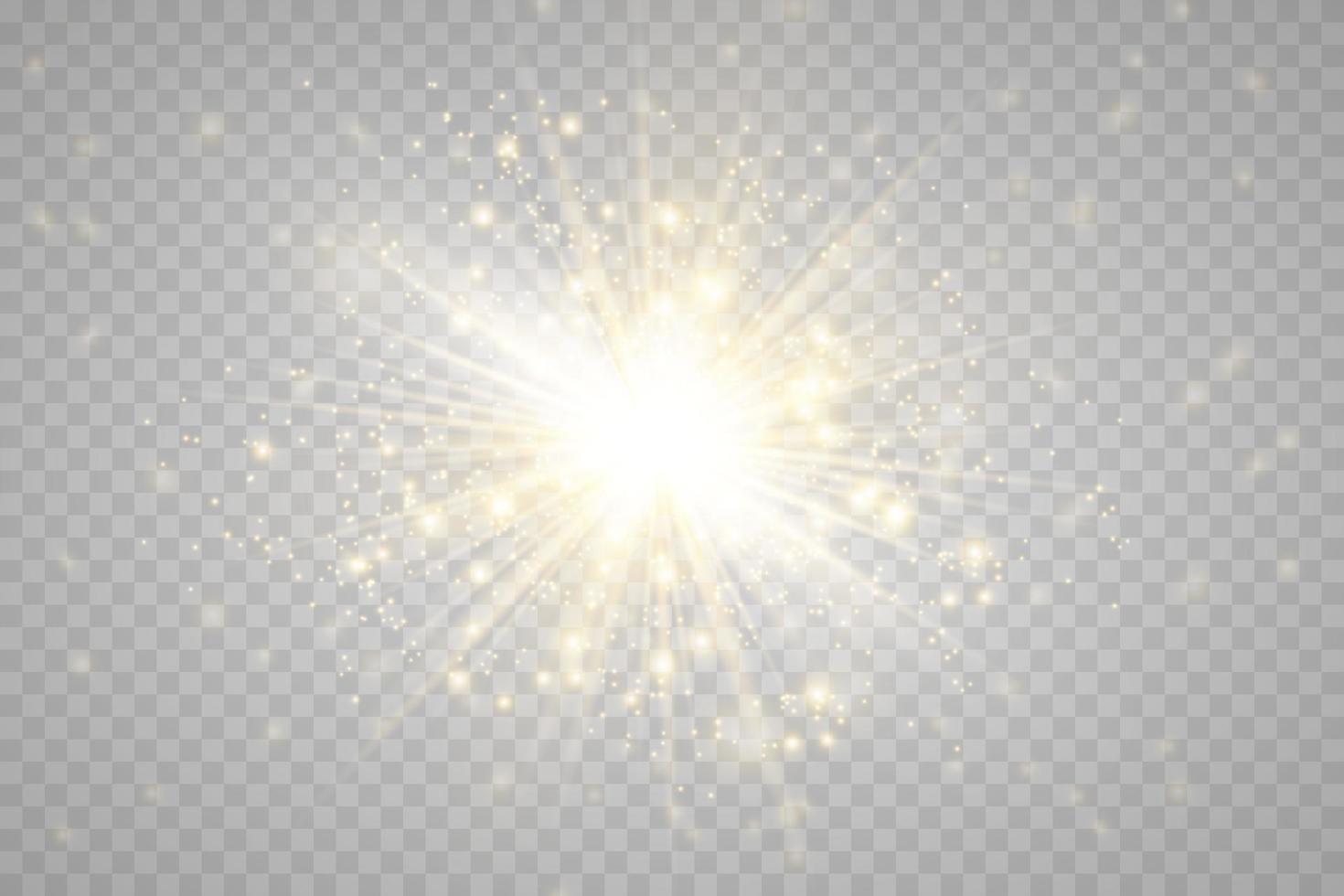 licht ster goud. licht zon goud. licht flash goud. vector illustrator. zomer seizoen strand