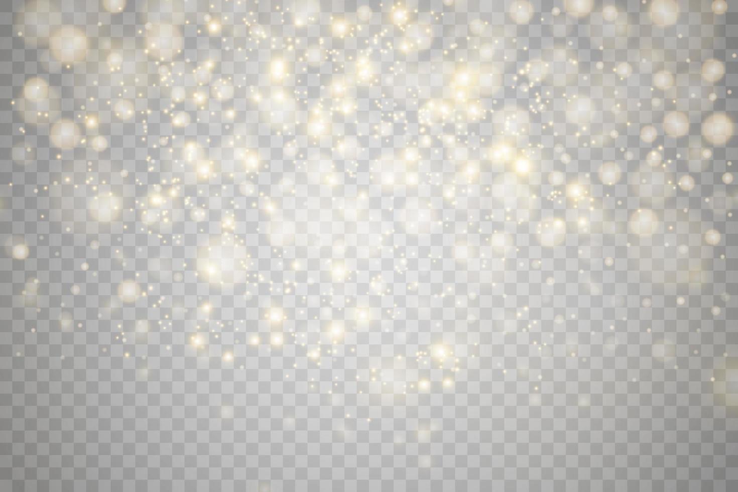 gouden bokeh licht lichten effect achtergrond. Kerstmis achtergrond van schijnend stof Kerstmis gloeiend licht bokeh confetti en vonk bedekking structuur voor uw ontwerp. vector