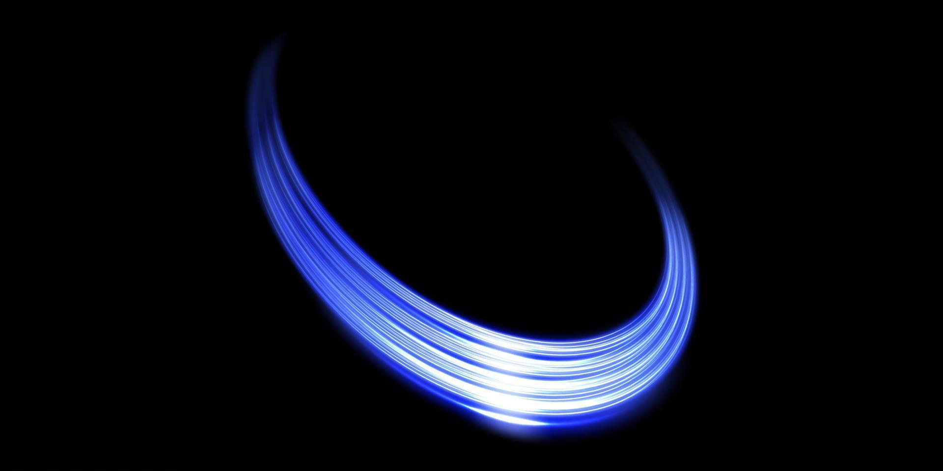 magie blauw vonken Aan een donker achtergrond. mystiek snelheid strepen, schitteren effect. schijnen van kosmisch stralen. neon lijnen van snelheid en snel wind. gloed effect, krachtig energie. vector