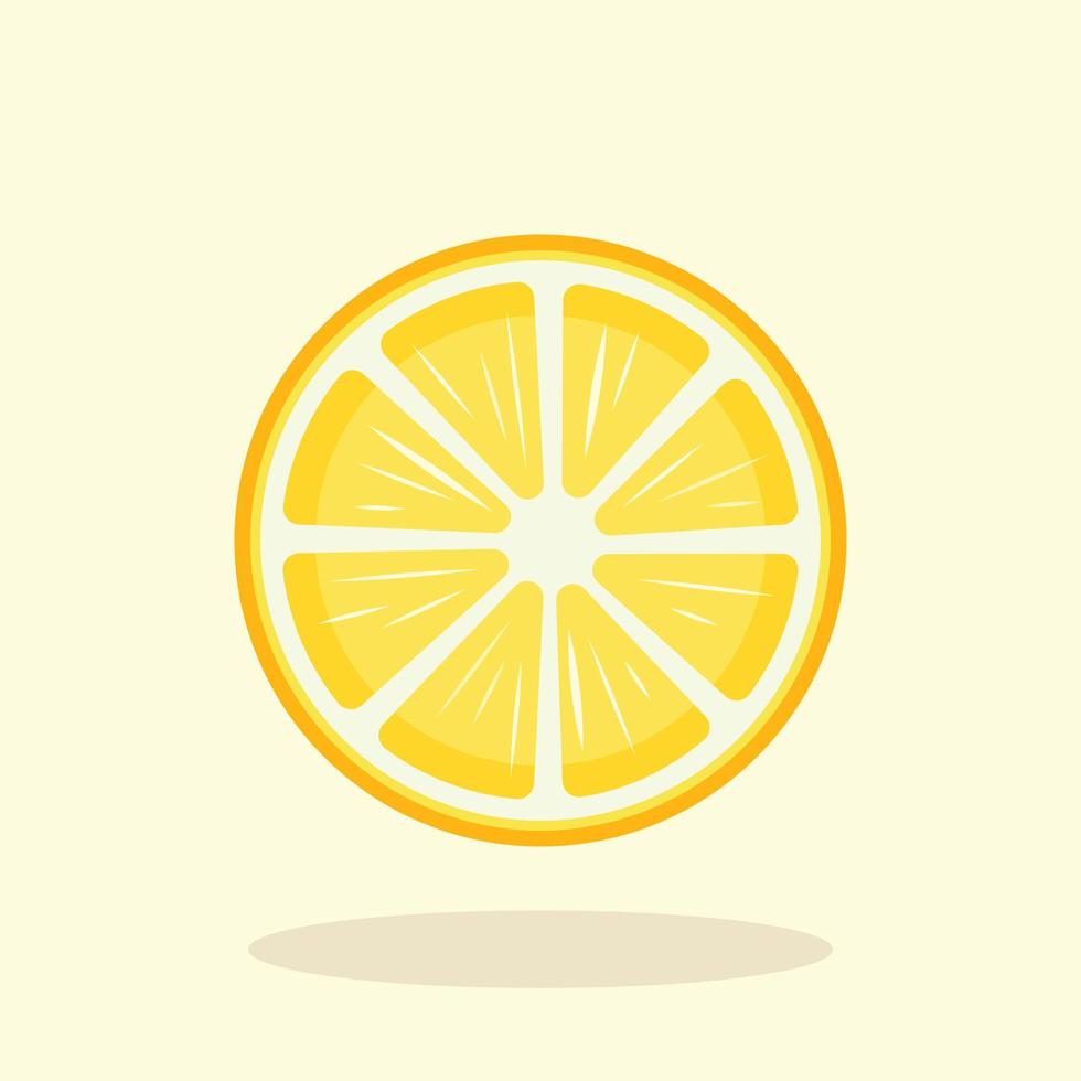 top visie gesneden citroen vector illustratie. vers geel limoen vlak ontwerp