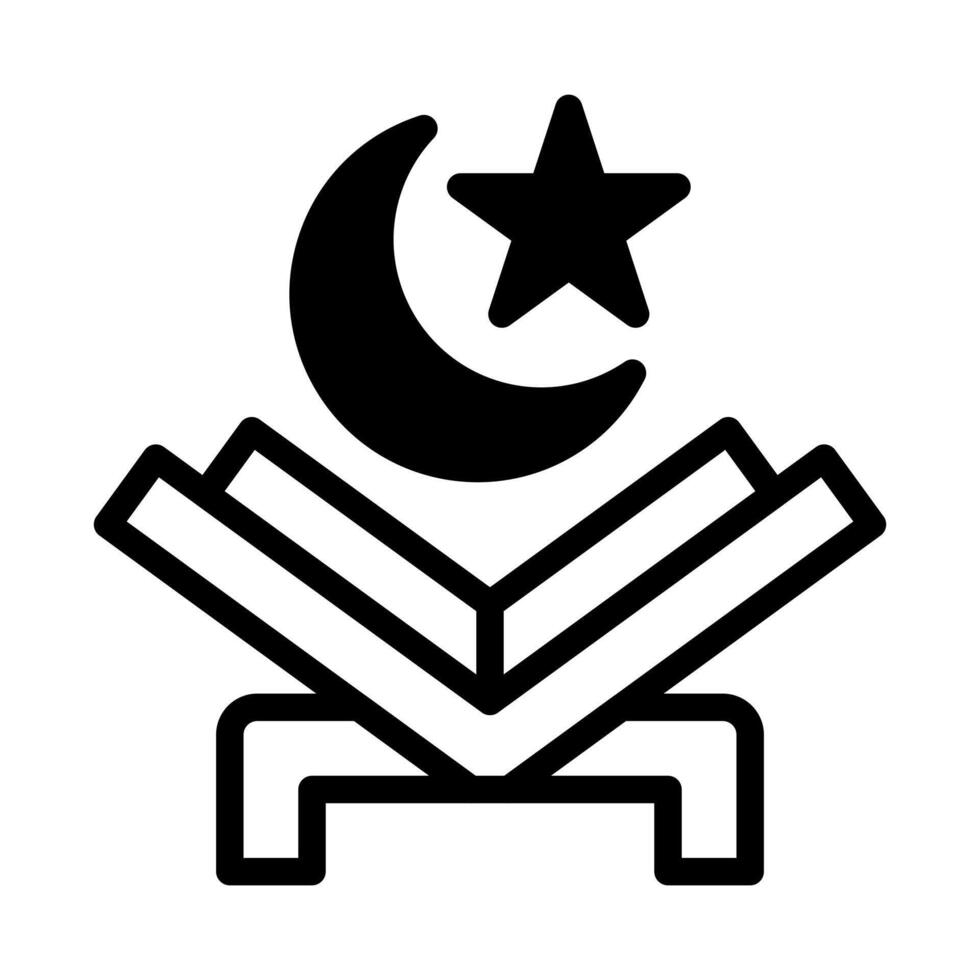 koran icoon duotoon zwart stijl Ramadan illustratie vector element en symbool perfect.