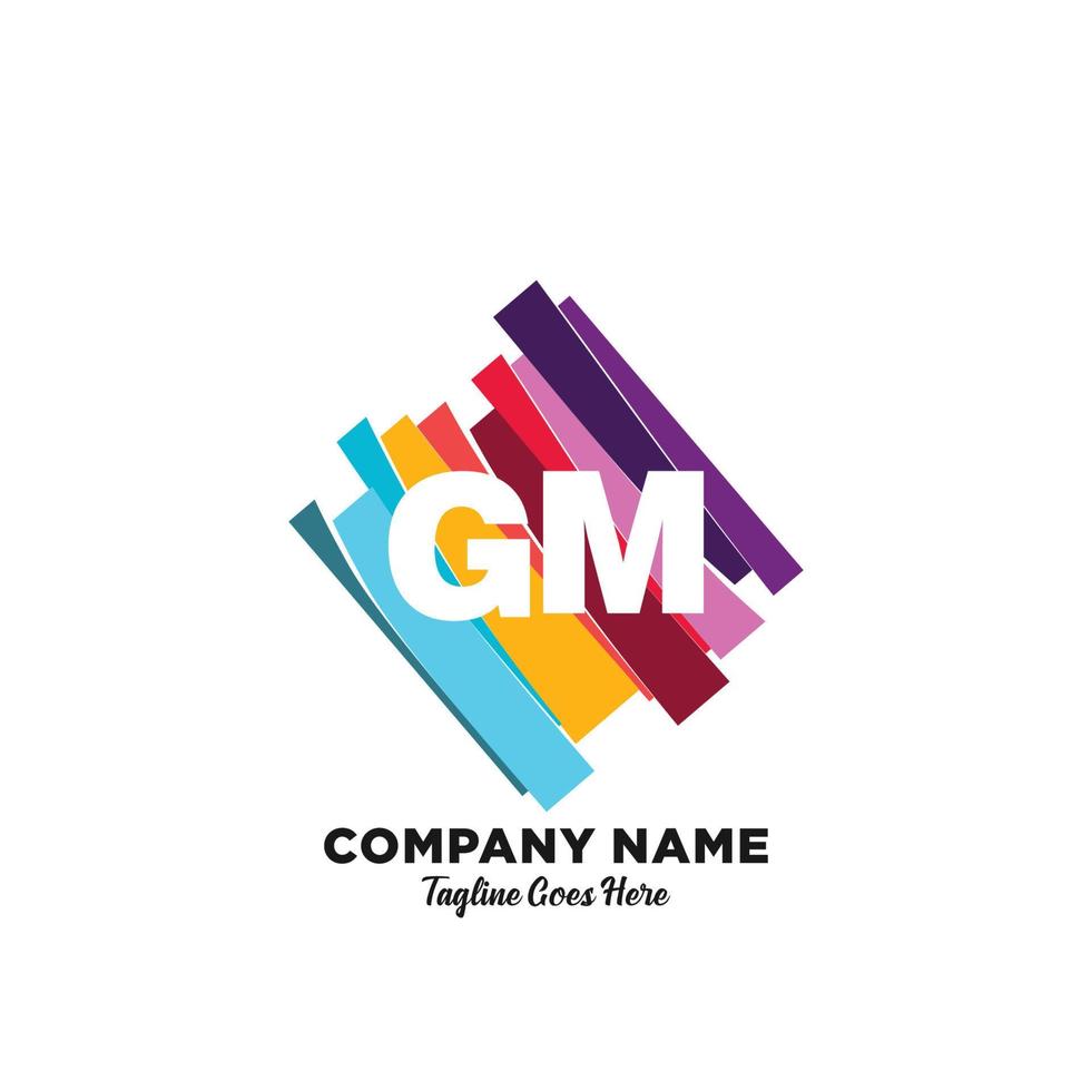 gm eerste logo met kleurrijk sjabloon vector. vector