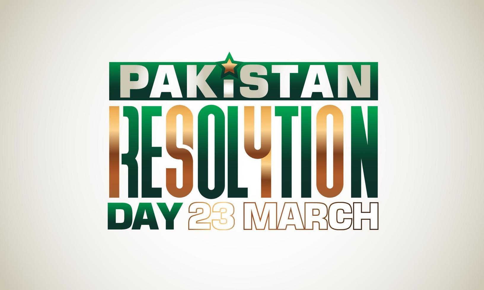 Pakistan resolutie dag typfout logo ontwerp vector