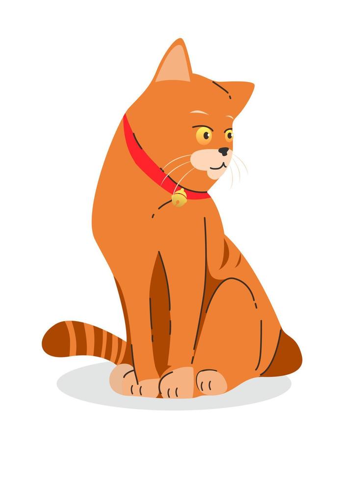 oranje schattig kat dier vlak illustratie ontwerp vector