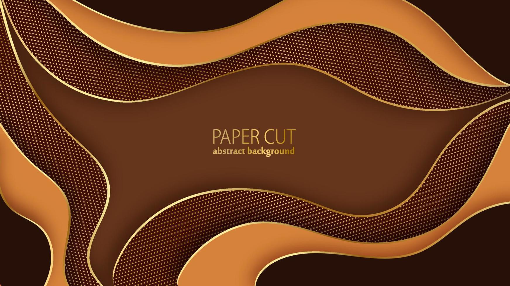 luxe papier besnoeiing abstract achtergrond. bruin en gouden golvend lagen. vector