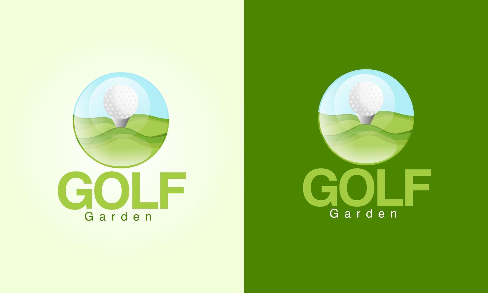 golf logo ontwerp met tuin vector