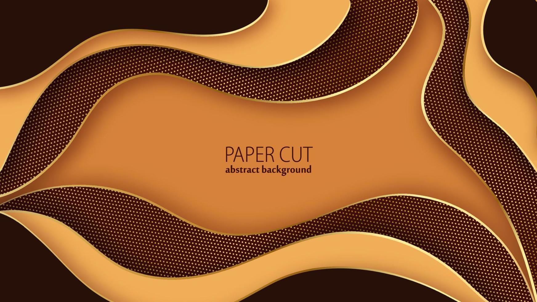 papier besnoeiing abstract achtergrond. chocola en gouden golvend lagen. vector